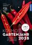 „Sonderthema Saatguternte“, „Kosmos Gartenjahr 2028“. Rote Paprikaschoten auf dunklem Hintergrund., Buch