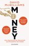 Titel: MONEY. Hand illustriert eine Münze haltend. Zitate betonen „informativ“ und „brillant“. Autor: David McWilliams.