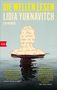 "Die Wellen lesen" von Lidia Yuknavitch: Ein Memoir. Silhouette mit handschriftlichem Text, im Wasser reflektiert., Buch