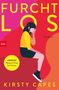 „FURCHTLOS“, „ROMAN“, „LONG LIST Women’s Prize for Fiction“, „KIRSTY CAPES“. Illustration einer sitzenden Frau., Buch