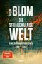 "Philipp Blom, Die strauchelnde Welt: Eine Globalgeschichte 2001–2014." Städtische Skyline, leicht verschwommen., Buch