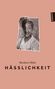 Moshtari Hilal, HÄSSLICHKEIT. Collage eines Gesichts auf rosa Hintergrund, rechts ein schwarzes Hanser-Logo., Buch