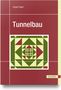 Roter Buchumschlag mit dem Titel "Tunnelbau" von Jürgen Vogel, geometrisches Muster in Grün und Gelb, Verlag Hanser., Buch