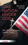 "ONE NATION UNDER GOD" und "Der US-Katholizismus und die Politik" stehen vor einem Priester mit Kreuz und US-Flagge., Buch