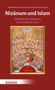 „Nizānum und Islam: Debatten des Nizānums in koranischen Suren“ steht auf rotem Hintergrund. Unten ist eine religiöse Illustration., Buch