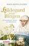 Text: "Hildegard von Bingen: Die mächtigste Nonne des Mittelalters. Romanbiografie." Oben eine Nonne, unten Pflanzen., Buch
