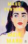 MAUD VENTURA, MEIN MANN in leuchtendem Gelb. Gemälde einer Frau mit dunklem Haar und roten Lippen., Buch