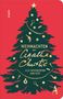"Weihnachten mit Agatha Christie. Alle Geschichten zum Fest." Ein grüner Weihnachtsbaum auf rotem Hintergrund mit Verzierungen., Buch
