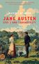 Text: "Mit ihren Romanen über die Liebe erobert sie die Welt, in ihrem Leben sucht sie nach dem Glück. Maxine Wildner. JANE AUSTEN: STOLZ UND LEIDENSCHAFT. ROMAN." Illustration: Frau und Mann am See, Herrenhaus im Hintergrund., Buch