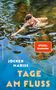 "TAGE AM FLUSS" von Jochen Mariss, umrahmt von einer Frau, die in einem klaren, farbenfrohen Fluss schwimmt., Buch