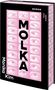 Text: Roman, Molka, Monika Kim, space Kim. Design: Rosa Hintergrund mit zahlreichen Augen., Buch