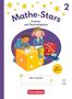 "Mathe-Stars Knobel- und Sachaufgaben 2", Kinder sitzen auf Riesenwürfeln und lernen, umgeben von Sternen., Buch