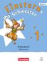 Buchtitel: "Einsterns Schwester". Zahl "1", "Lola", "Bayern", "Erstlesebuch differenziert", "Cornelsen". Illustration: Kind im Zauberhut., Buch