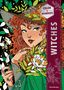 "Color by Numbers" und "WITCHES" sind auf einem Buchumschlag. Eine Frau mit roten Locken und Blumen um sie herum., Buch