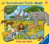 Steffi Korda: Ravensburger Puzzle-Buch: Tiere der Welt - Kinderbuch ab 3 Jahren, Puzzle mit 12 Teilen, Spielbuch, Wimmelbuch, Pappbilderbuch, Buch