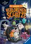 Titel: "Das Fundbüro der verlorenen Schätze: Geisterspuk". Kinder und fantasievolle Figuren in gruseliger Szene., Buch