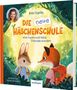 Anke Engelke, "Die neue Häschen-Schule: Wie Fuchs und Hase Freunde wurden". Illustration mit Hase und Fuchs im Wald., Buch