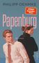 Der Text sagt: "Philipp Oehmke, Papenburg, Roman". Daneben eine Illustration eines Mannes und einer Frau, Rücken zueinander., Buch