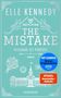 Der Titel "The Mistake: Niemand ist perfekt" von Elle Kennedy, mit Illustrationen von Eishockey-Motiven und Blumen., Buch