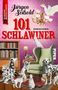 "101 Schlawiner" von Jürgen Seibold. Kriminalroman. Ein Wohnzimmer mit Dalmatinern, Bücherregal, Sessel und Lampe., Buch