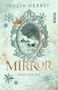 "Lucia Herbst, PIPER, MIRROR, Kalt wie Eis, Roman" in einer Spiegelillustration mit Winterschneelandschaft und Schlitten., Buch