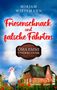 Titel: "Friesenschnack und falsche Fährten", darunter "Oma Emmi Undercover". Eine Möwe mit rosa Hut vor einem Haus., Buch
