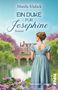 „Ein Duke für Josephine“. Eine Frau in einem blauen Kleid steht vor einem Herrenhaus, umgeben von blühenden Bäumen., Buch