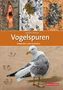 "Vogelspuren: Entdecken und verstehen" von Andreas Wenger. Möwe, Spuren im Sand, Baum mit Loch, Schneeabdrücke, Muscheln.