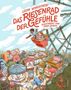 „Leon Windscheid – Das Riesenrad der Gefühle, illustriert von Vera Gerke“. Kinder im Riesenrad über einem Rummelplatz., Buch