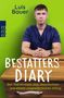 Text: "Luis Bauer, Bestatters Diary, Der Tod ist mein Job: Geschichten aus einem ungewöhnlichen Alltag." 
Mann in blauer Kleidung.