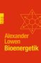 Text: "Alexander Lowen Bioenergetik". Links ein gelbes Quadrat mit "rororo" in Orange. Rechts ist ein roter Hintergrund mit einem gelben Diagramm., Buch