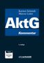 Text: "Karsten Schmidt, Marcus Lutter, AktG Kommentar, 6. Auflage, Bei juris und Otto Schmidt online." Dunkelblau, schlichtes Design.