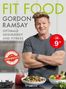 Texte: FIT FOOD, Gordon Ramsay, OPTIMALE GESUNDHEIT UND FITNESS MIT GENUSS, DER FITTESTE STERNEKOCH DER WELT, Früher €28,- Jetzt €9,99.

Person steht mit verschränkten Armen, daneben Schüssel mit Essen und Gemüse., Buch