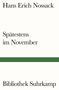 Hans Erich Nossack: Spätestens im November, Buch