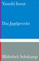 "Yasushi Inoue", "Das Jagdgewehr", "Bibliothek Suhrkamp". Farben: Blau, Grau. Klarer, minimalistischer Stil., Buch