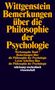 Ludwig Wittgenstein: Bemerkungen über die Philosophie der Psychologie, Buch