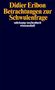 Buchtitel: "Didier Eribon Betrachtungen zur Schwulenfrage". Dunkelblaues Cover mit gelber und weißer Schrift.
