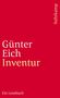Günter Eich: Inventur, Buch