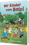 Cover eines Kinderbuchs mit „wir Kinder vom Bolzi“. Kinder spielen Fußball auf einer Wiese. Autor: Veronika Wiggert., Buch