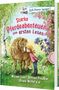 Texte: "Ich kann lesen!", "Starke Pferdeabenteuer zum ersten Lesen", Autoren: Michael Ende, Otfried Preußler, Ursula Wölfel. Illustration: Ein Mädchen mit einem Pony in einer Blumenwiese., Buch