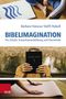 „BIBELIMAGINATION“, darunter „Für Schule, Erwachsenenbildung und Gemeinde“. Oberes Bild: Person mit „Heilige Schrift“., Buch
