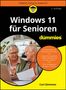 "Windows 11 für Senioren - für dummies"; Zwei ältere Menschen schauen auf einen Laptop.