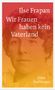 "Ilse Frapan, Wir Frauen haben kein Vaterland, Sieben Erzählungen." Ein verblasstes Porträt, Hintergrund in Rot-Orange., Buch