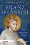 Text: "VOLKER LEPPIN FRANZ VON ASSISI Ein unbequemer Heiliger." Porträt eines Heiligen mit Heiligenschein und braunem Habit., Buch