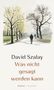 David Szalay: Was nicht gesagt werden kann, Buch