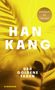 „Nobelpreis für Literatur“ im Kreis; „HAN KANG“, „DER GOLDENE FADEN“; gelber Hintergrund mit Pflanzenmotiv., Buch