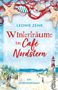 Text: "Leonie Zenk, Winterträume im Café Nordstern, Ein Nordseeroman". Illustration mit Strand, Leuchtturm und roten Netzen., Buch