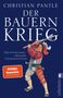 Titel: DER BAUERNKRIEG; Text: Deutschlands großer Volksaufstand; Illustration: Mann mit Hellebarde in bunter Kleidung., Buch