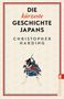 "Die kürzeste Geschichte Japans, Christopher Harding." Illustration eines Samurais mit Schwert, auf floralem Hintergrund.