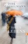 „DIRK GIESELMANN, ZEIT IHRES LEBENS, ROMAN“. Eine verschwommene Person mit orangefarbenem Regenschirm auf der Straße., Buch